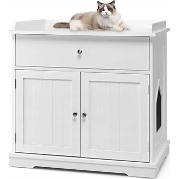 Pelíšek pro psa Costway bílý obdélníkový Pelíšek 53 cm x 76 cm x 74 cm