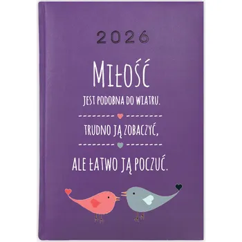 Kalendář Knižkový kalendář 2026 A5 Cute Cups fialový