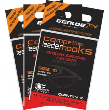 Rybářský háček Háčky na dno, plavanou, s protihrotem Genlog Bream Special Feeder 10 ks