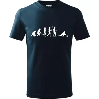 Chlapecké tričko Evoluce curling - Tričko dětské bavlněné - 134 cm/8 let ( Námořní modrá (velmi tmavá - téměř černá) )