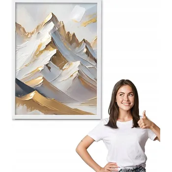 Obraz Obraz s rámem, motiv HORY SE ZLATEM + bílý rámeček 30x40 do kuchyně, jídelny