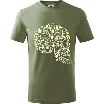 Smoking Kills - ganja - Tričko dětské bavlněné - 122 cm/6 let ( Khaki )