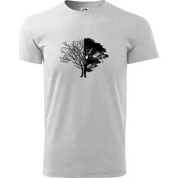 Life And Death tree - Triko extra velké (5-8XL) - 6XL ( Světlešedý Melír )