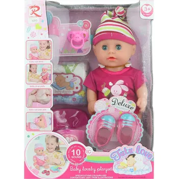 Panenka _Ostatní 1_ Panenka miminko 30cm pije čůrá set s plínkami a nočníkem na baterie Zvuk 93711