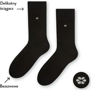 Pánské ponožky Černé pánské ponožky Art. 056 H096, BLACK - PRESSURE FREE Velikost: 39/41