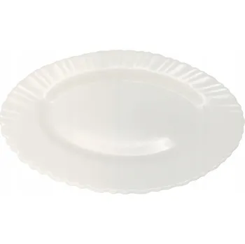 Talíř OVÁLNÝ BÍLÝ KERAMICKÝ TALÍŘ/MÍSA BIANCO S OZDOBNÝM OKRAJEM 30 x 23 CM