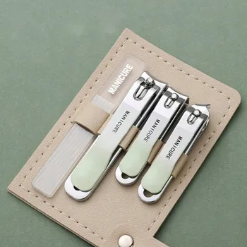 Sada 4 kosmetických doplňků pro manikúru a pedikúru, světle zelená