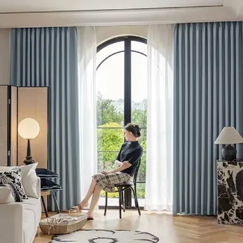 Závěs ARÔME HOME Závěs zatemňovací modro-šedá, 135 x 245 cm, světle modrá