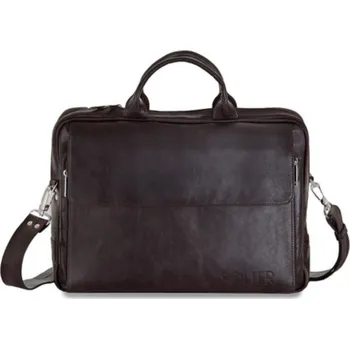 Solier Rothen SL30 Kožená pánská taška na notebook hnědá