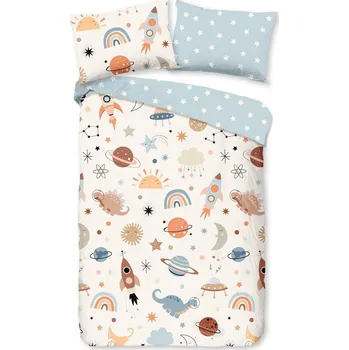 Povlečení Modré/béžové bavlněné dětské povlečení do postýlky 100x135 cm Eclips – Good Morning ID_1808200