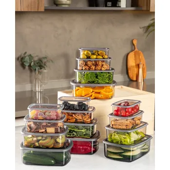 Dóza na potraviny Sada 16 ks potravinových boxů BONNIE II. antracitová