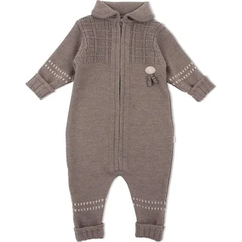 Kojenecký overall Dětský merino overal Classic "Brown" Lillelam VELIKOST: 56/2 měsíce