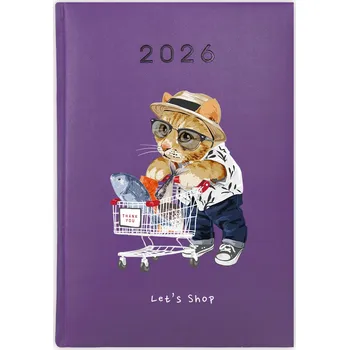 Kalendář Knižní kalendář 2026 A5 FunnyCase fialový