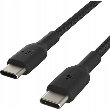 Datový kabel Belkin USB-C kabel na USB-C 60W, opletený, černý, 0,15 m (CAB004BT0MBK)