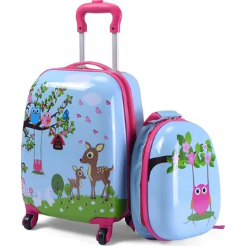 Dětský kufr Costway 40 l modrý, růžový, zelený