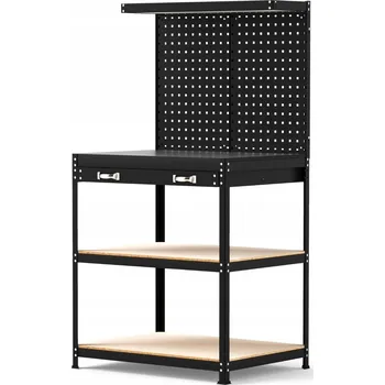 Dílenský stůl Dílenský stůl s perforovaným panelem Pracovní stůl 81 x 41 x 156 cm