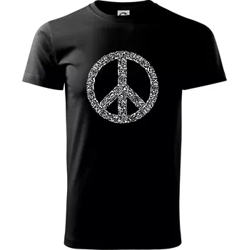 War Peace symbol icons - Triko extra velké (5-8XL) - 8XL ( Černá )
