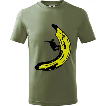 Skateboardista na banánu - Tričko dětské bavlněné - 122 cm/6 let ( Khaki )