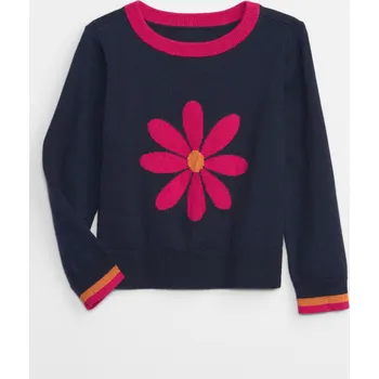 Dívčí svetr GAP Dívčí Baby svetr s květinou GAP Modrá 104 (2306424)