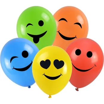Balónek Balónky Smajlíci barevné tváře smajlíci Minki Úsměv 5ks