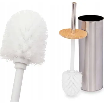 WC štětka WC kartáč s UZAVŘENÝM stříbrným OBALEM volně stojící