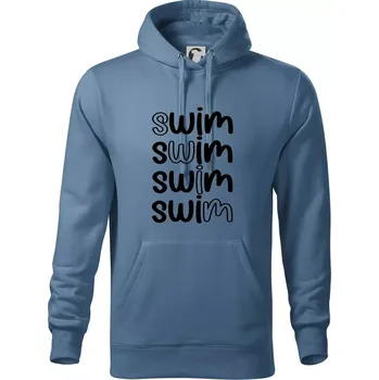 Pánská mikina Swim nápis - Mikina pánská Cape s kapucí - 4XL ( Denim )