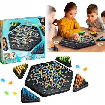 Desková hra Společenská hra pro více hráčů Puzzle Strategická hra Triggle s gumičkami, Interaktivní hra pro rodiče a děti