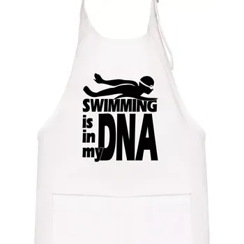Kuchyňská zástěra Swimming is in my DNA - Dětská zástěra na vaření - Univerzální velikost ( Bílá )