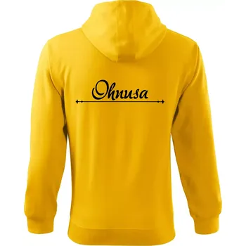 Pánská mikina Staročeština - Ohnusa - nestoudník, hanebník, nemrava - Mikina s kapucí na zip trendy zipper - XL ( Žlutá )
