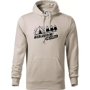 Pánská mikina Nebloudím, objevuji - hory - Mikina pánská Cape s kapucí - 5XL ( Ledově šedá )