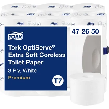 Toaletní papír TORK toaletní papír T7-System Hülsenloses Toilettenpapier 3-lag T7 472650 Počet vrstev: 3 vrstev 18 ks