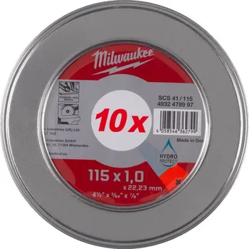 Řezný kotouč Řezný kotouč na kov MILWAUKEE SCS 41 PRO+ 115x1,0x22,2 mm 10 ks 4932478997