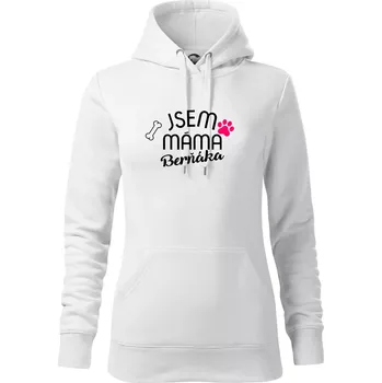Dámská mikina Jsem máma Berňáka - Mikina dámská Cape s kapucí - XS ( Bílá )