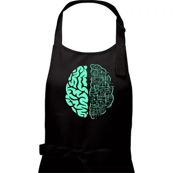 Kuchyňská zástěra Electric Brain - Pánská zástěra na vaření - Univerzální velikost ( Černá )