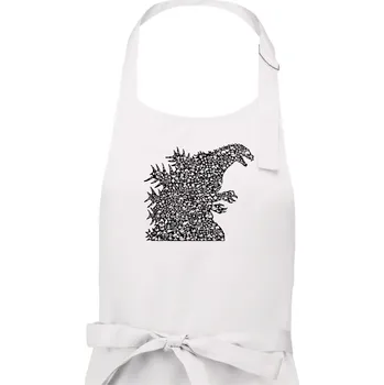 Kuchyňská zástěra Godzilla ikony asie - Dámská zástěra na vaření - Univerzální velikost ( Bílá )