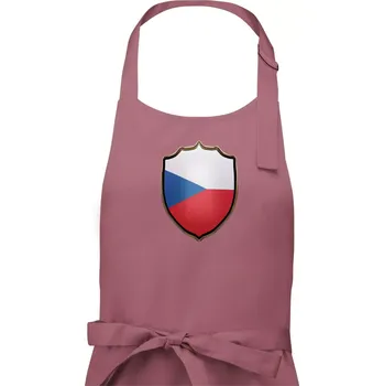 Kuchyňská zástěra Česká vlajka erb - Dámská zástěra na vaření - Univerzální velikost ( Starorůžová )