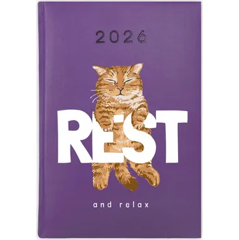 Kalendář Knižní kalendář 2026 A5 FunnyCase fialový