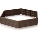 Hnědý vyvýšený stohovatelný zahradní záhon GH27 - délka 148 cm, šířka 129 cm, výška 25 cm - 20067416