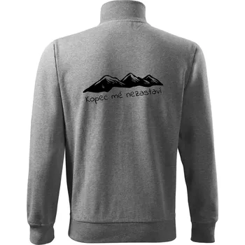 Pánská mikina Kopec mě nezastaví - hory - Mikina bez kapuce Adventure - S ( Tmavě šedý melír )