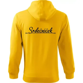 Pánská mikina Staročeština - Srdečníček - drahoušek - Mikina s kapucí na zip trendy zipper - 3XL ( Žlutá )