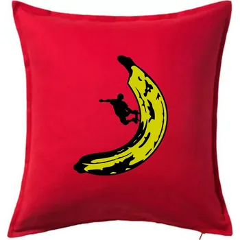 Polštář Skateboardista na banánu - Polštář 50x50 - 50x50 - Pouze potah ( Červená )