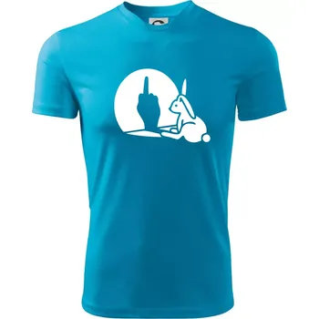 Chlapecké tričko Zajíc stín fuck - Dětské triko sportovní (dresovina) - 146 cm/10 let ( Světlý tyrkys )