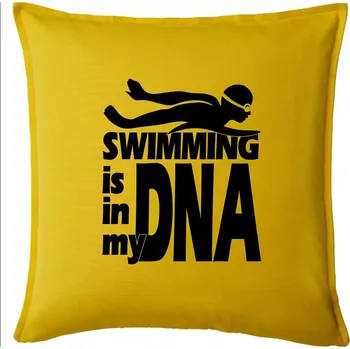 Polštář Swimming is in my DNA - Polštář 50x50 - 50x50 - Pouze potah ( Žlutá )