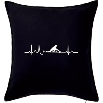 Polštář EKG curling - Polštář 50x50 - 50x50 - Pouze potah ( Černá )