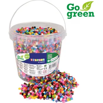 Dětské navlékací korálky Zažehlovací korálky, kbelík - základní barvy 5000 ks GO GREEN