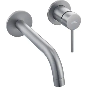 Vodovodní baterie Umyvadlová baterie nástěnná Umyvadlová baterie páková AVITAL (eco) Arnette gun metal