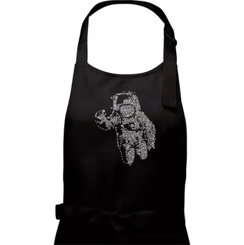 Kuchyňská zástěra Flying Astronaut - Pánská zástěra na vaření - Univerzální velikost ( Černá )