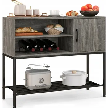 Knihovna Regál Costway 100 cm x 83 cm x 35 cm šedý