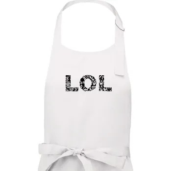 Kuchyňská zástěra LOL nápis - Dámská zástěra na vaření - Univerzální velikost ( Bílá )