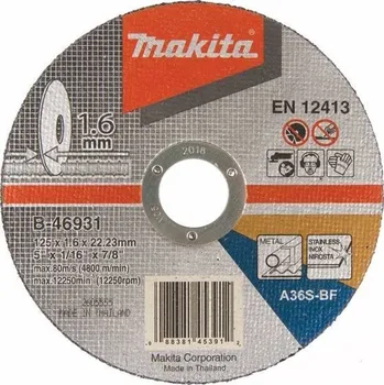 Řezný kotouč Řezný kotouč nerez MAKITA 125x1,6x22 mm B-46931